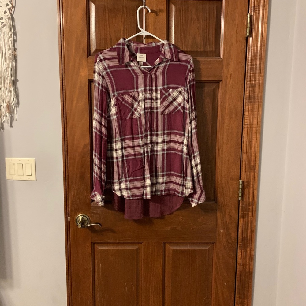 Maroon button down flannel